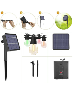 Guirlande lumineuse solaire rechargeable de 10 mètres à... 2