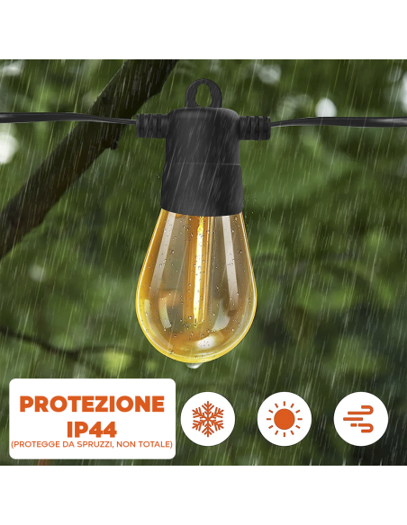 Guirlande lumineuse solaire rechargeable de 10 mètres à effet pluie multicolore