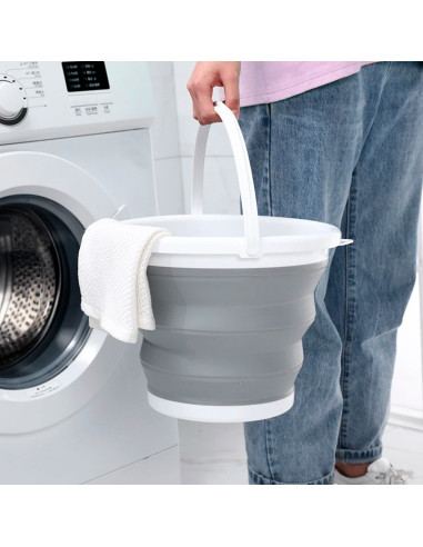 Seau pliable silicone capacité de 5L portable...