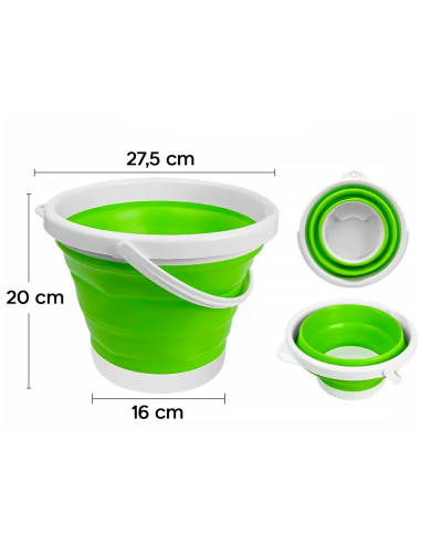 Seau pliable silicone capacité de 5L portable...