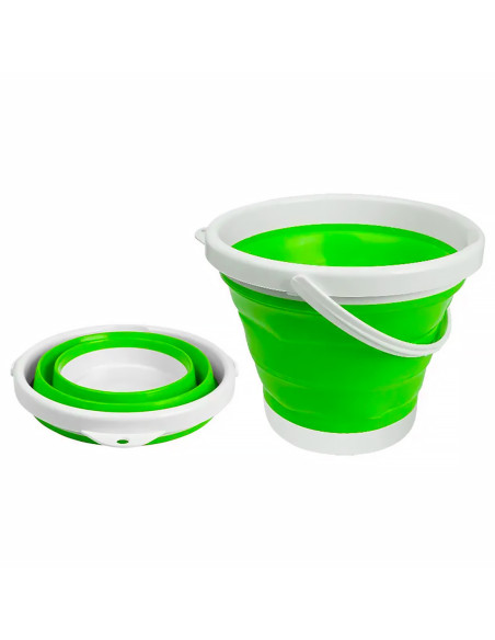 Seau pliable silicone capacité de 5L portable gain d'espace pour le camping