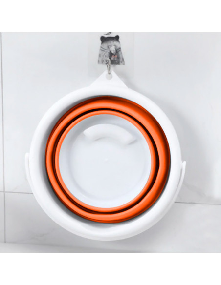 Seau pliable silicone capacité de 5L portable gain d'espace pour le camping