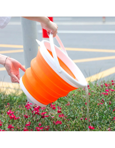 Seau pliable en silicone capacité  10L portable...