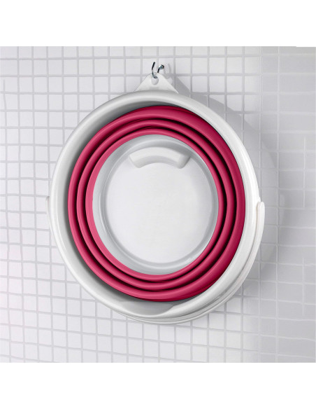 Seau pliable en silicone capacité  10L portable gain d'espace pour le camping