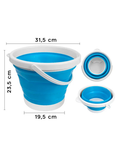Seau pliable en silicone capacité  10L portable...
