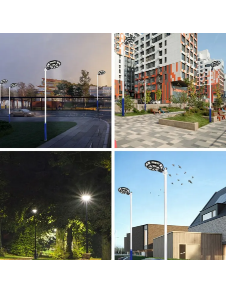 Lampe solaire de rue Jortan 500W IP66 Télécommande et minuterie