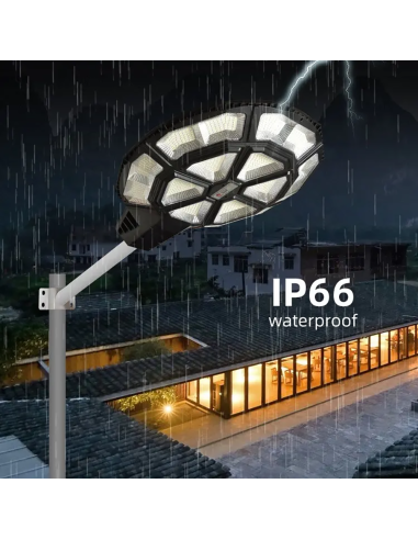 Lampe solaire de rue Jortan 500W IP66...