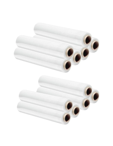 Lot 12 extensibles manuels rétractables couleur blanc lait 23MY 3m 2.4kg 500mm