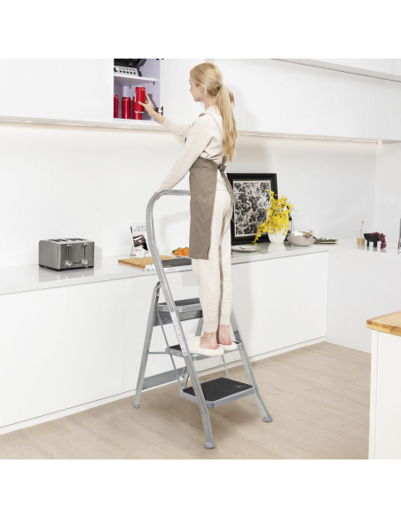 Échelle aluminium 3 marches SCAB 132cm art.760 Tabouret avec crochet de sécurité