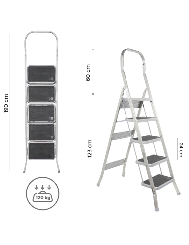 SCAB Échelle Aluminium 5 Marches 182cm art.762...