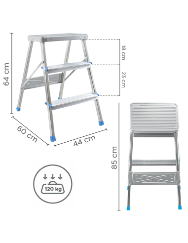 Tabouret 3 marches SCAB en aluminium H64cm...