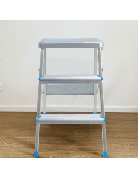 Tabouret 3 marches SCAB en aluminium H64cm art.850 avec crochet de sécurité