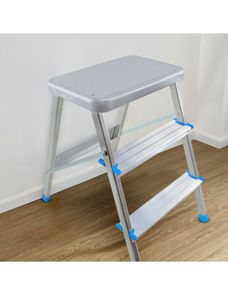 Tabouret 3 marches SCAB en aluminium H64cm art.850 avec crochet de sécurité