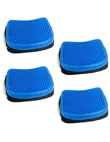 4 coussins anti-escarres gel respirant assis pendant longues périodes 37x30x4cm