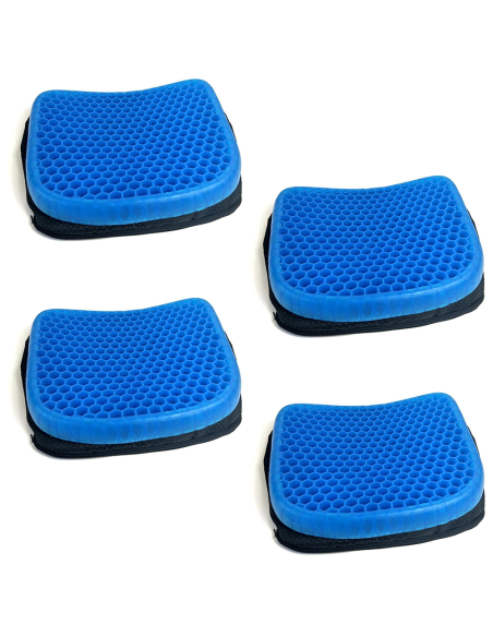 4 coussins anti-escarres gel respirant assis pendant longues périodes 37x30x4cm