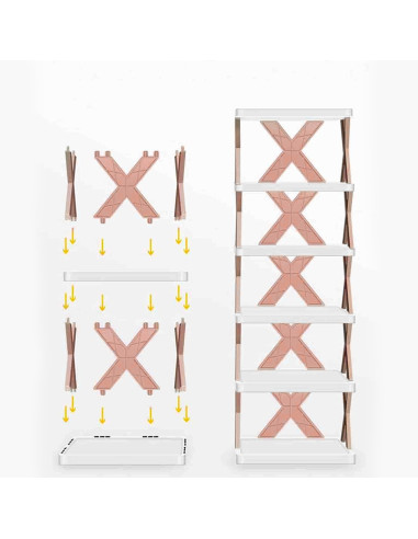 Étagère à chaussures 6 étagères de rangement...