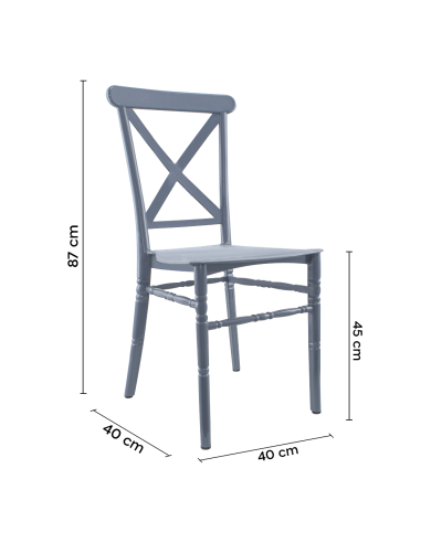Set 2 chaises Sidney Grises polypropylène...