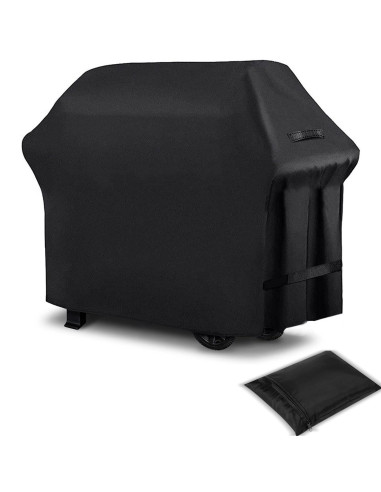 Housse pour barbecue en tissu imperméable 145X61X117 noir avec fermeture velcro