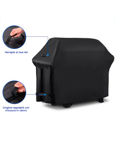Housse pour barbecue en tissu imperméable 170X61X117 noir... 2