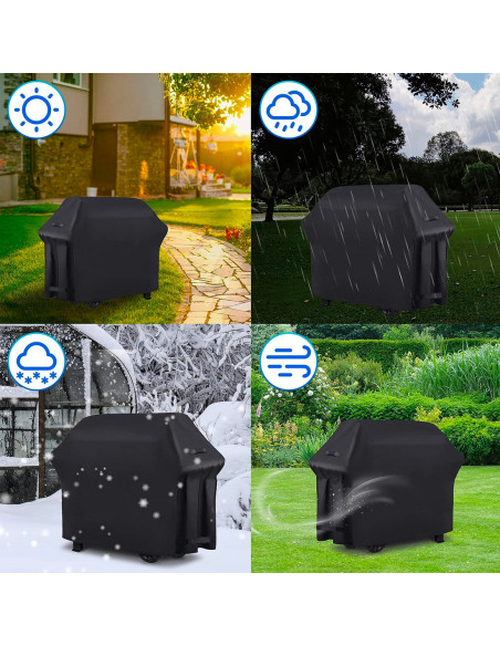 Housse imperméable pour barbecues jardin 190X71X117 noire avec fermeture velcro