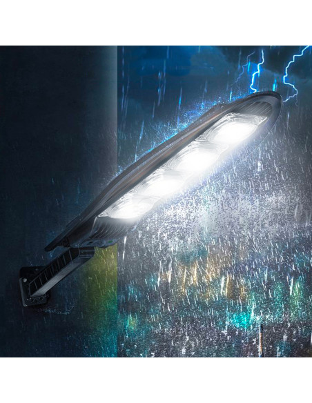 Lampe Solaire Phare Lanterne 80W W779B avec Détecteur Mouvement et Télécommande