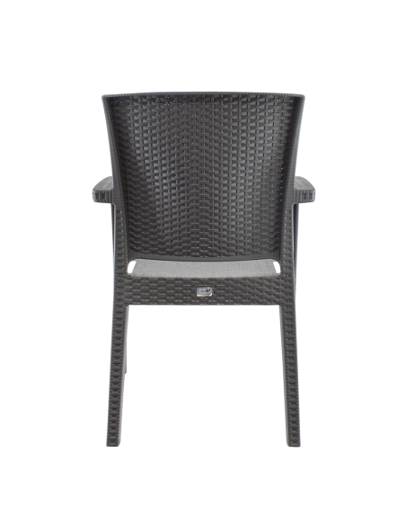 Ensemble 2 chaises d'extérieur CATAS résine effet rotin accoudoirs empilables