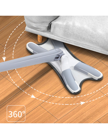 Balai serpillière Twist Clean Floor avec brosse rotative à 360°  en microfibre