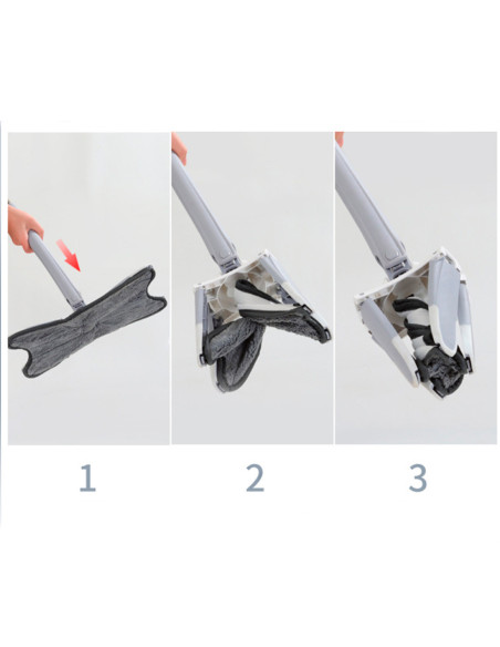 Balai serpillière Twist Clean Floor avec brosse rotative à 360°  en microfibre