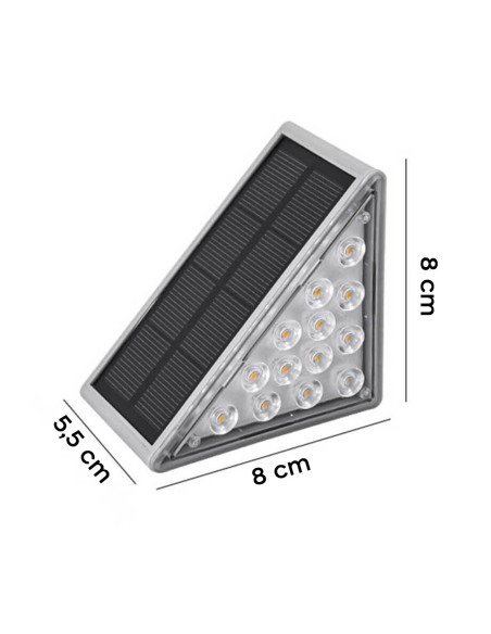 Set 2 lampes solaires LED pour escaliers lumière froide 6500K  pour extérieur