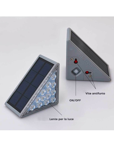Set 2 lampes solaires LED pour escaliers...