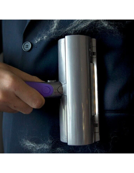 Rouleau brosse pour éliminer poils d'animaux compagnie sans fil réutilisable