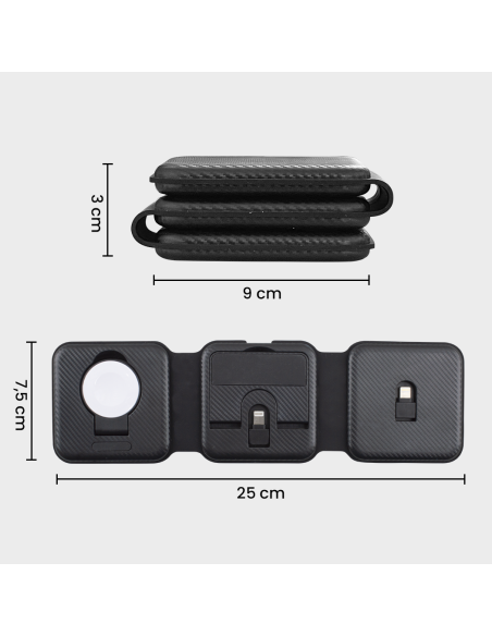 Base de charge magnétique 3 en 1 Chargeur sans fil pliable, deux couleurs