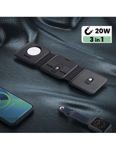 Base de charge magnétique 3 en 1 Chargeur sans...