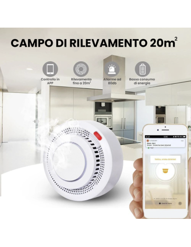 Détecteur fumée sans fil Contrôle via APP...