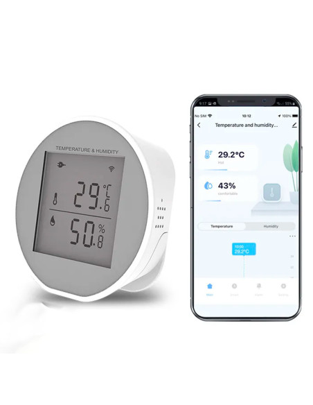 Thermostat numérique contrôle température et l'humidite télécommande Wi-Fi 2.4