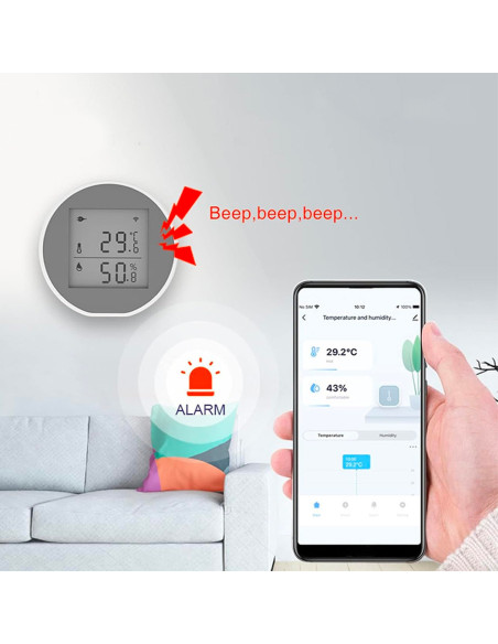 Thermostat numérique contrôle température et l'humidite télécommande Wi-Fi 2.4