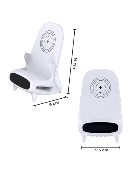 Le chargeur à induction sans fil amplifie le son pour les smartphones