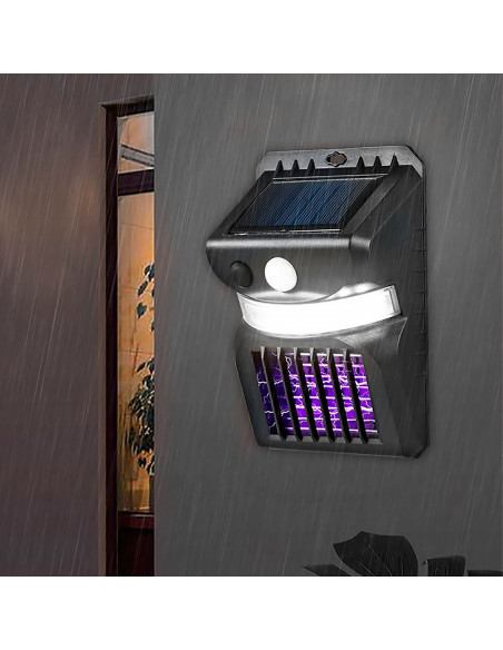 Mini lampe solaire à charge LED Répulsif anti-moustiques à capteur mouvement UV