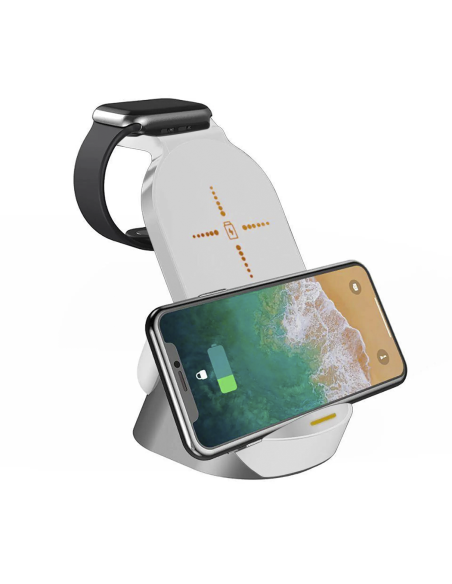 Chargeur sans fil magnétique 3 en 1 pour écouteurs, smartphone et smartwatch