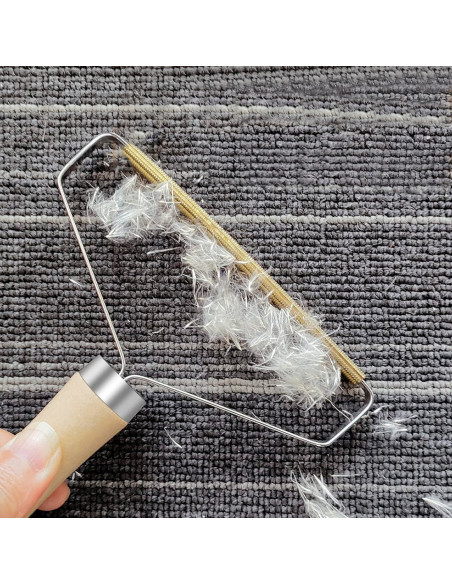 Ensemble de 2 Enleveurs de Peluches Manuelles Brosse Gratte-Peluches Portable