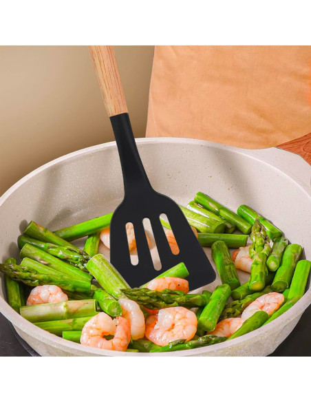 Set 12 ustensiles cuisine silicone qualité alimentaire antiadhésifs résistants