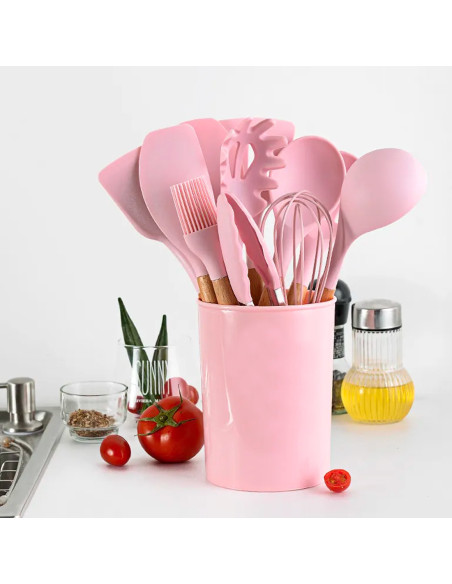 Set 12 ustensiles cuisine silicone qualité alimentaire antiadhésifs résistants