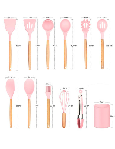 Set 12 ustensiles cuisine silicone qualité...