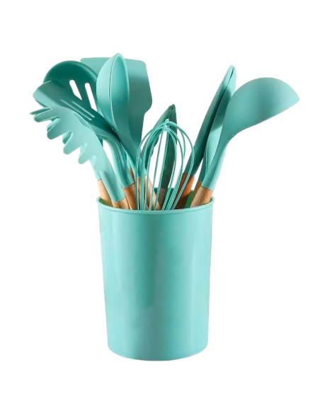 Set 12 ustensiles cuisine silicone qualité alimentaire antiadhésifs résistants