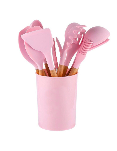 Set 12 ustensiles cuisine silicone qualité alimentaire antiadhésifs résistants