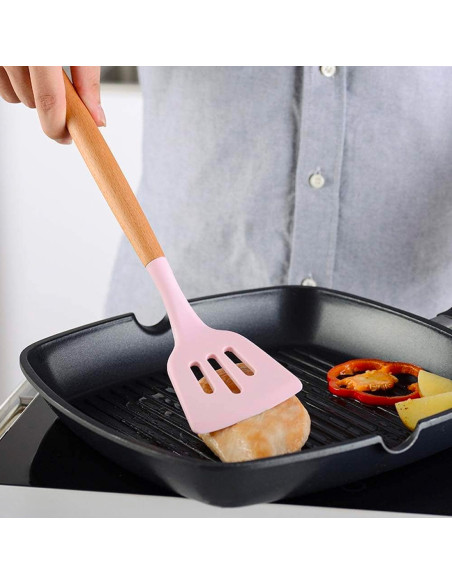 Set 12 ustensiles cuisine silicone qualité alimentaire antiadhésifs résistants