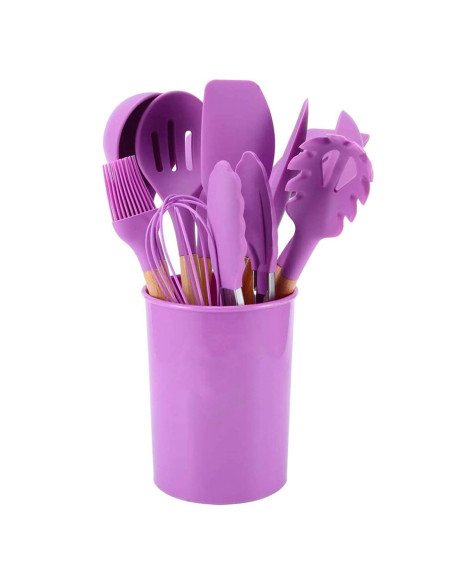 Set 12 ustensiles cuisine silicone qualité alimentaire antiadhésifs résistants