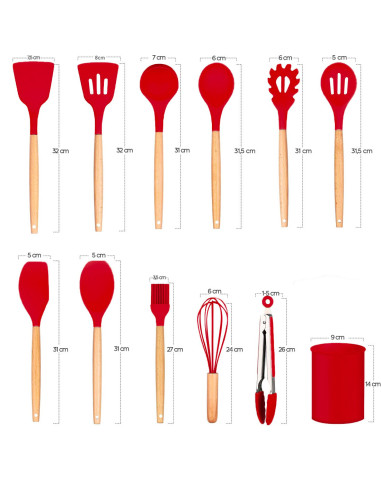 Set 12 ustensiles cuisine silicone qualité...