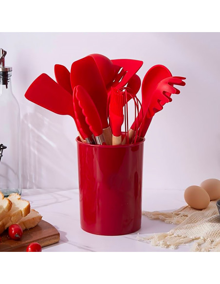 Set 12 ustensiles cuisine silicone qualité alimentaire antiadhésifs résistants