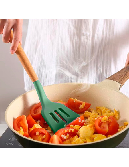 Set 12 ustensiles cuisine silicone qualité alimentaire antiadhésifs résistants